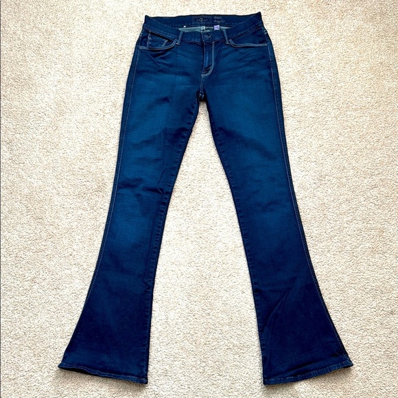 7 For All Mankind Lexie Kaylie Low Rise Bootcut Dark Wash Stretch Jeans Size 27 - Picture 1 of 8